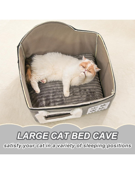 Casa de Gato Suave Jiupety Mediana Gris para Gatos 1.4-4.5 kg