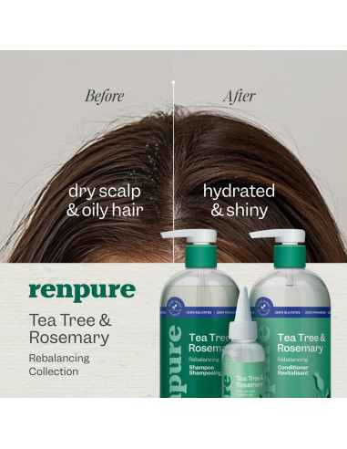 Champú y Acondicionador Renpure Árbol de Té y Romero 710 ml