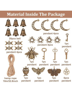 Kit de Campanas de Bruja DIY FREEBLOSS 20 Piezas Decoración 2