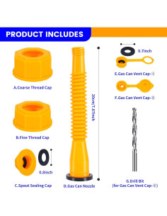 Kit de Reemplazo de Boquillas para Gasolina Nigvuys - 3 Piezas 2
