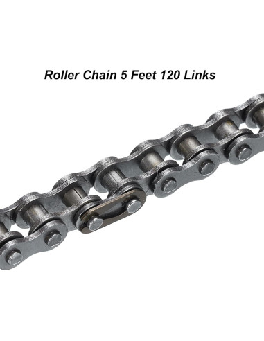 Cadena de Rodillos uxcell 1.52m Acero al Carbono 160 Enlaces