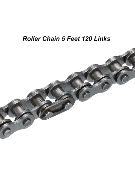 Cadena de Rodillos uxcell 1.52m Acero al Carbono 160 Enlaces