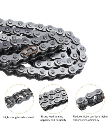 Cadena de Rodillos uxcell 1.52m Acero al Carbono 160 Enlaces
