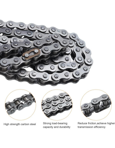 Cadena de Rodillos uxcell 1.52m Acero al Carbono 160 Enlaces