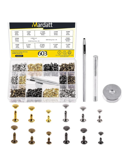 Kit de Remaches de Doble Cabeza Mardatt 600 Juegos 4 Colores