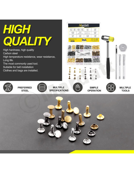 Kit de Remaches de Doble Cabeza Mardatt 600 Juegos 4 Colores