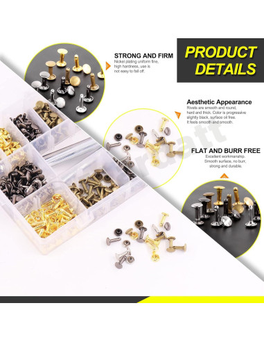 Kit de Remaches de Doble Cabeza Mardatt 600 Juegos 4 Colores