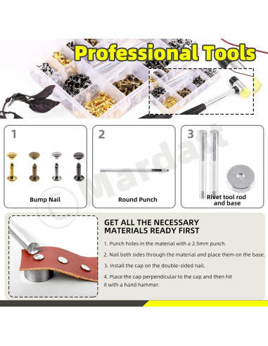 Kit de Remaches de Doble Cabeza Mardatt 600 Juegos 4 Colores