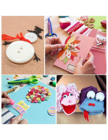 100 Botones de Madera 10mm uxcell 4 Agujeros Negro para Costura