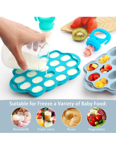 Bandeja de Congelador de Silicona Tohecu para Bebés 2 Piezas