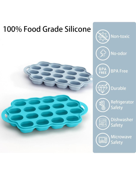 Bandeja de Congelador de Silicona Tohecu para Bebés 2 Piezas