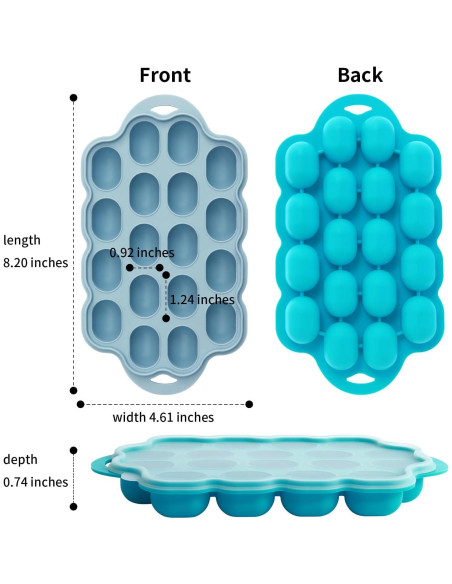 Bandeja de Congelador de Silicona Tohecu para Bebés 2 Piezas
