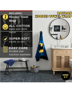 Toalla de Baño con Capucha Batman Franco 61x127 cm Algodón 2