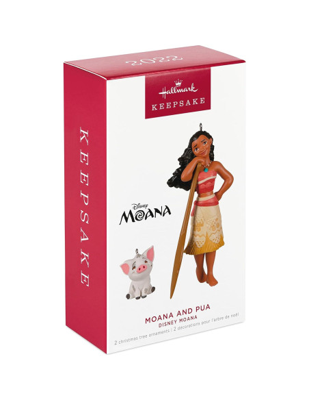 Set de 2 Adornos Navideños Hallmark Moana y Pua 2022