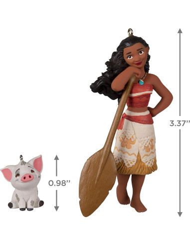 Set de 2 Adornos Navideños Hallmark Moana y Pua 2022