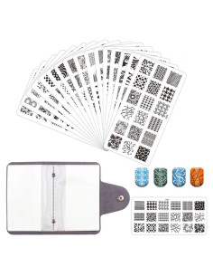 Juego de Estampado de Uñas 16 PCS HaiQiang 6x12cm