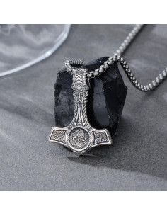 Collar Martillo de Thor PROESS Plata Esterlina Mjolnir 55.88cm 2