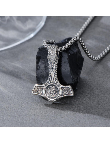 Collar Martillo de Thor PROESS Plata Esterlina Mjolnir 55.88cm