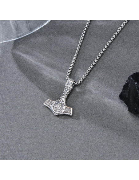 Collar Martillo de Thor PROESS Plata Esterlina Mjolnir 55.88cm