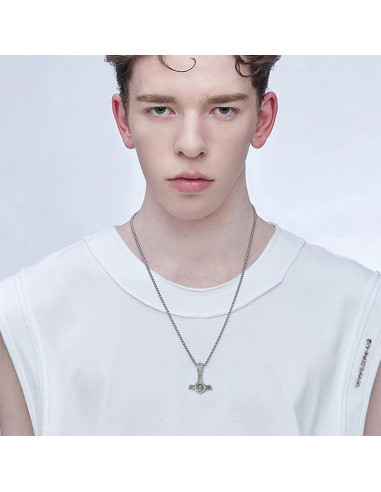 Collar Martillo de Thor PROESS Plata Esterlina Mjolnir 55.88cm