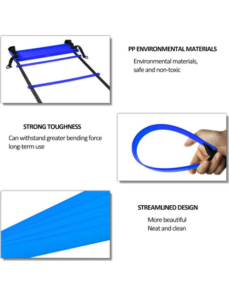 Conjunto de Entrenamiento Agilidad OFYDNR - Escalera 6.1m, 12 Conos, Paracaídas