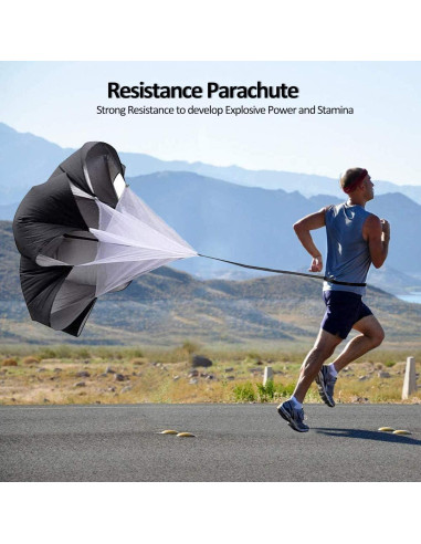 Conjunto de Entrenamiento Agilidad OFYDNR - Escalera 6.1m, 12 Conos, Paracaídas