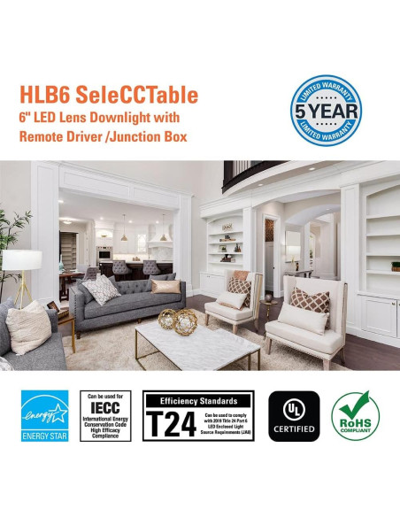 Downlight LED Empotrado HALO HLB 6" Regulable 1150 Lúmenes