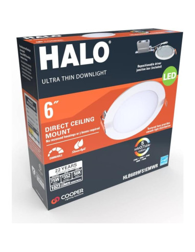 Downlight LED Empotrado HALO HLB 6" Regulable 1150 Lúmenes