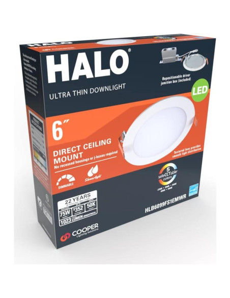 Downlight LED Empotrado HALO HLB 6" Regulable 1150 Lúmenes