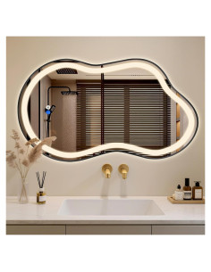 Espejo de Baño LED Fahomiss 91x61 cm Nube Retroiluminado
