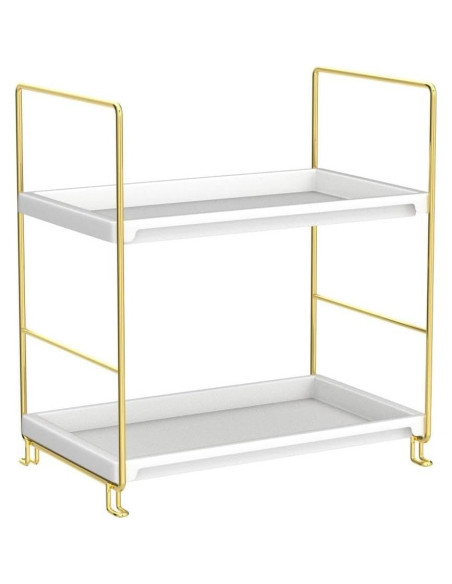 Organizador de Encimera de Baño FSyueyun 2 Niveles Dorado Organizador de Encimera de Baño FSyueyun 2 Niveles Dorado