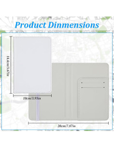 8 Fundas de Pasaporte de Sublimación Yeaqee - Cuero PU Blanco 2