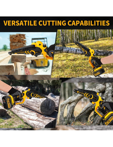 Motosierra Mini Inalámbrica JEXUGK 1000W 20.32cm 2 Baterías 4.0Ah