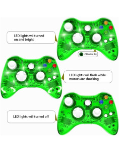 Controlador Inalámbrico INGQI para Xbox 360 Verde con Vibración 2