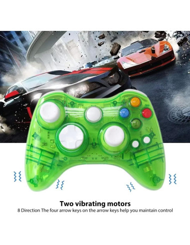Controlador Inalámbrico INGQI para Xbox 360 Verde con Vibración