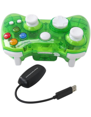 Controlador Inalámbrico INGQI para Xbox 360 Verde con Vibración