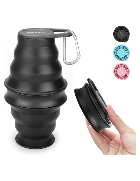 Botella de Agua Plegable Nefeeko 500ml Silicona Libre BPA Botella de Agua Plegable Nefeeko 500ml Silicona Libre BPA