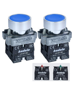 Interruptor de Botón Momentáneo KNDELE 22mm Azul IP65 10A