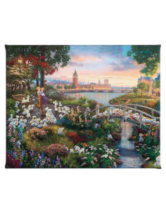 Arte en Lienzo Enmarcado Thomas Kinkade 101 Dálmatas 25.4x20.3 cm