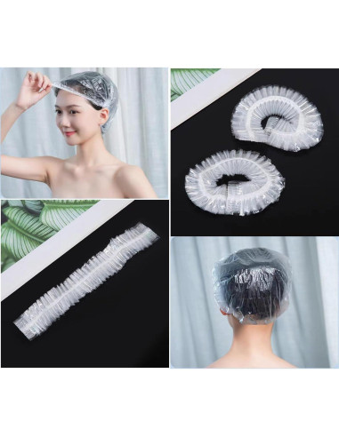 100 Gorras de Ducha Desechables Borsicge 52.1 cm Impermeables