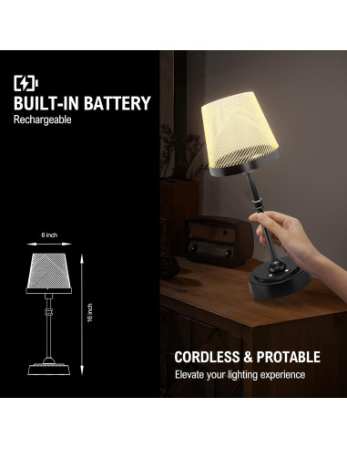Lámpara de Mesa Inalámbrica Lightania LED 6000mAh RGB Negra
