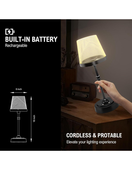 Lámpara de Mesa Inalámbrica Lightania LED 6000mAh RGB Negra