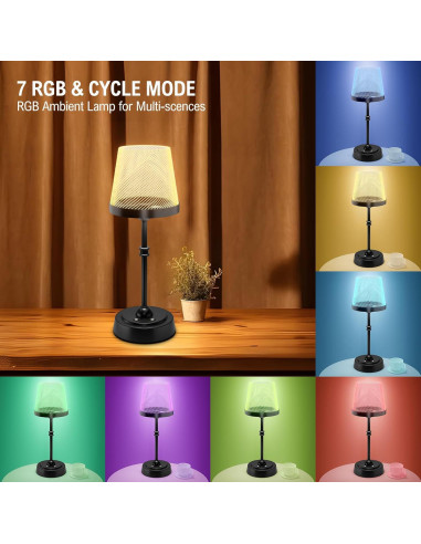 Lámpara de Mesa Inalámbrica Lightania LED 6000mAh RGB Negra