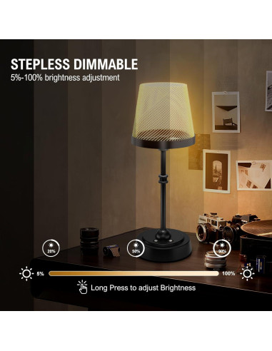 Lámpara de Mesa Inalámbrica Lightania LED 6000mAh RGB Negra