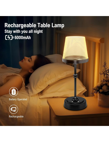 Lámpara de Mesa Inalámbrica Lightania LED 6000mAh RGB Negra