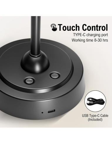 Lámpara de Mesa Inalámbrica Lightania LED 6000mAh RGB Negra