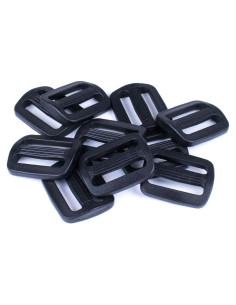 Deslizadores Tri-Glide Plástico Negro Paracord Planet 1" Paquete de 10