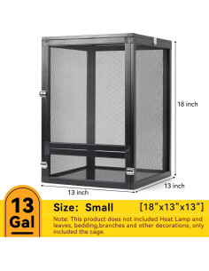 Terrario Plegable Runduck 13 Galones 360 para Reptiles Negro 2