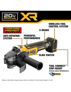 Amoladora Inalámbrica DEWALT 20V MAX XR 4.5-5" Velocidad Variable 2