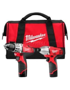 Kit Combo Taladro/Impacto Milwaukee M12 2494-22 12V 2 Baterías